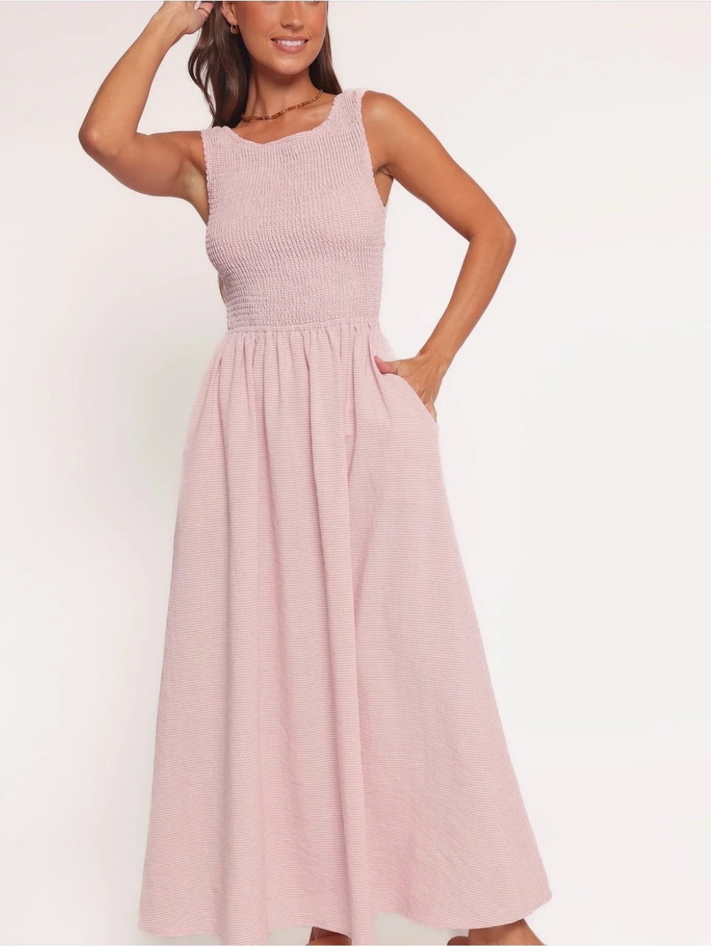 Petal & Pup Lillie Maxi Dress Pale Pink S